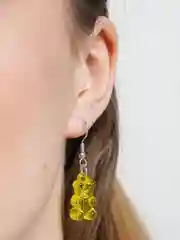 Желтый серьги "мармеладные мишки"