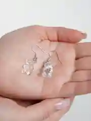 Белый серьги "мармеладные мишки"
