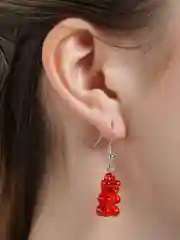 Алый серьги "мармеладные мишки"