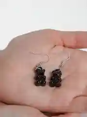 Черный серьги "мармеладные мишки"