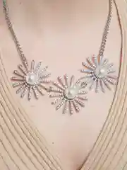 Свадебный комплект колье и серьги / Колье с жемчугом / Серьги с жемчугом / Набор украшений