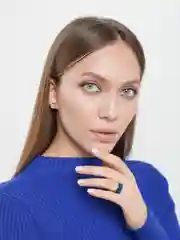 Синий кольцо женское с цветной эмалью безразмерное