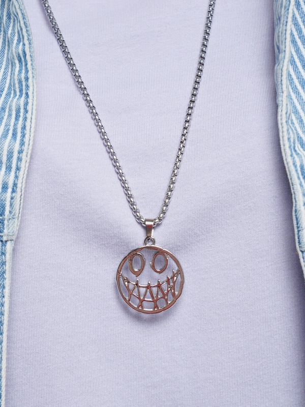 Цепочка Smile ZXC смайл /цепь с подвеской смайлик Токийский гуль