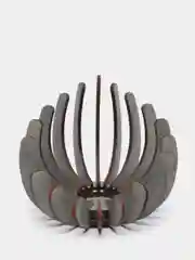 Серый деревянный подсвечник
