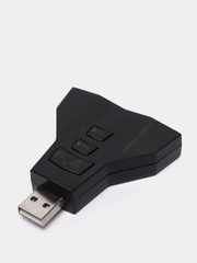 Звуковая карта USB, с двумя выходами, стерео