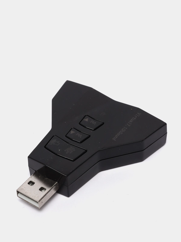 Звуковая карта USB, с двумя выходами, стерео