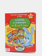 Обучающие книги "Полный годовой курс. Серия от 0 до 1 года", 6 книг по 16 стр., в папке