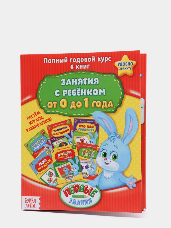 Обучающие книги "Полный годовой курс. Серия от 0 до 1 года", 6 книг по 16 стр., в папке