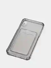 Серый чехол для iPhone 7/8 Plus/XR/11/12/13/Pro/Pro Max, силиконовый, с карманом для карт