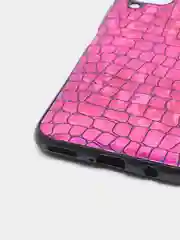 Фуксия чехол Huawei P40 Lite (Хуавей П40 Лайт) силиконовый, имитация змеиной кожи