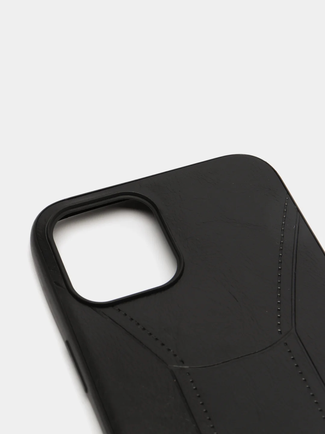 Угольный чехол для iPhone 12 / 12 Pro (6.1), 12 Pro Max, 12 Mini, черный, под кожу