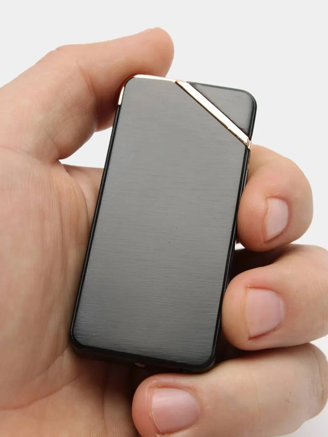 Черный электронная импульсная зажигалка USB Plazma, Металлическая, с сенсорным управлением LED