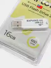 Флешка USB 16Gb, EXPLOYD 650, USB2.0, белая
