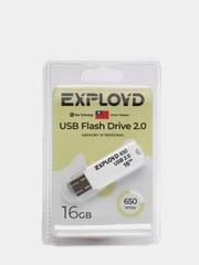 Флешка USB 16Gb, EXPLOYD 650, USB2.0, белая