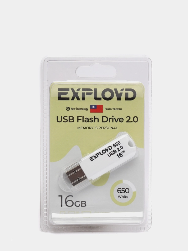 Флешка USB 16Gb, EXPLOYD 650, USB2.0, белая