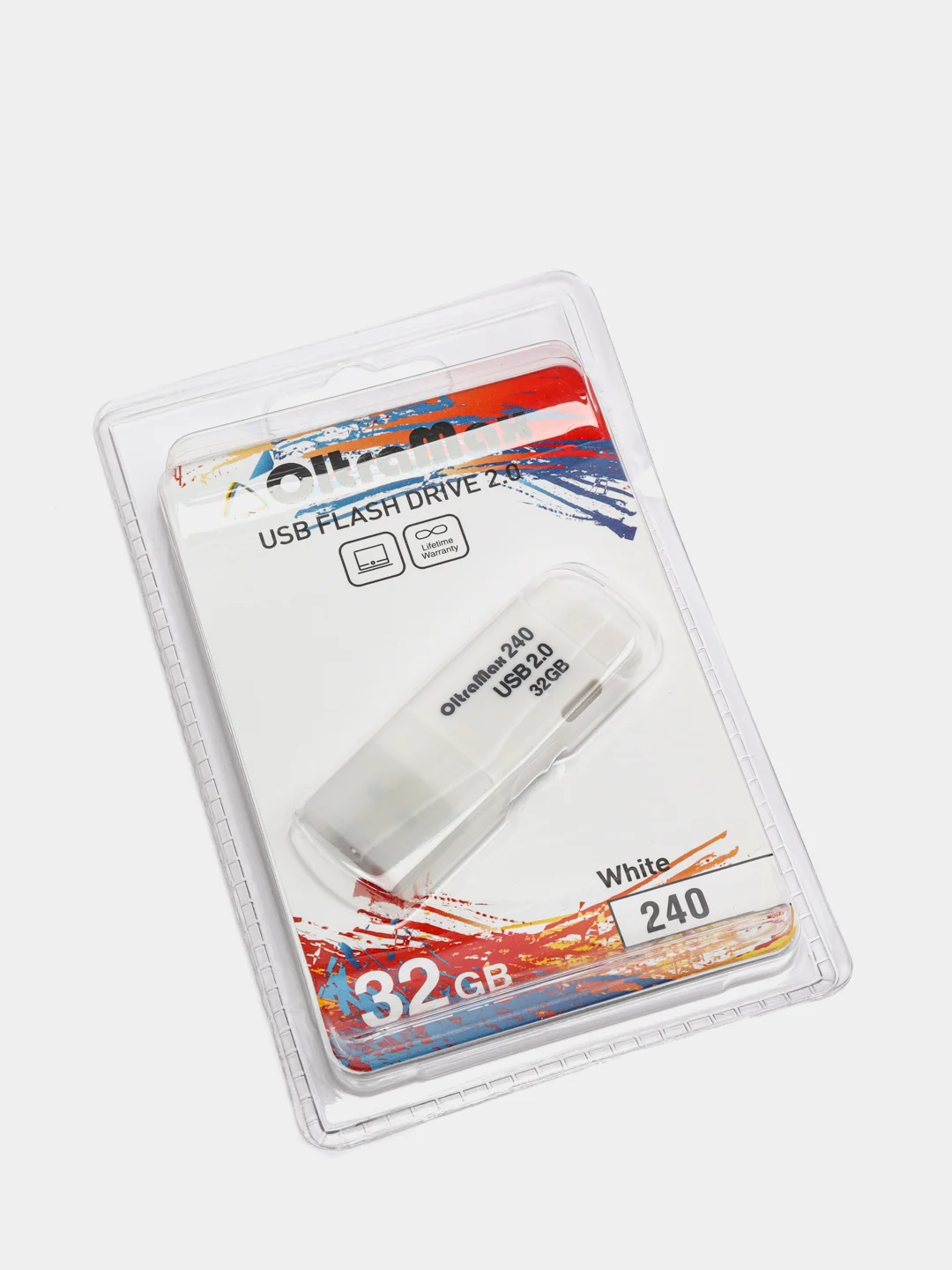 Белый флешка OitraMax240 USB 2.0, 32GB