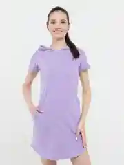 Лавандовый платье женское домашнее с капюшоном,  хлопок