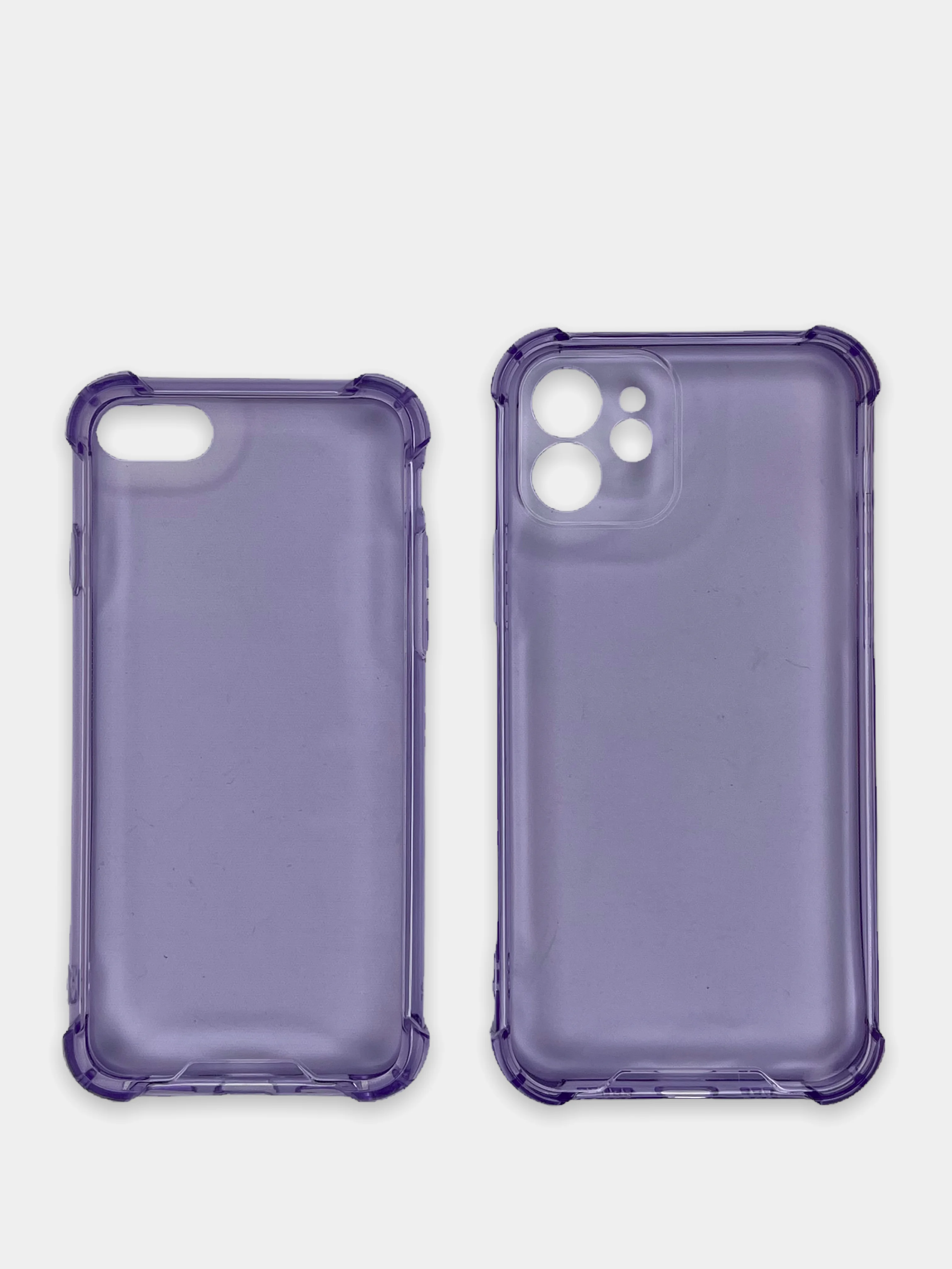 Лавандовый чехол противоударный на iPhone 7, 8, 11, 12, 13, Pro, mini, Max, Plus, прозрачный