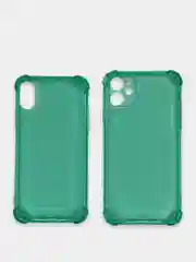 Бирюзовый чехол противоударный на iPhone 7, 8, 11, 12, 13, Pro, mini, Max, Plus, прозрачный
