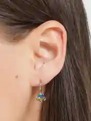 Лавандовый серьги из серебра с кристаллами Swarovski