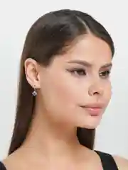 Конфетный серьги из серебра с кристаллами Swarovski