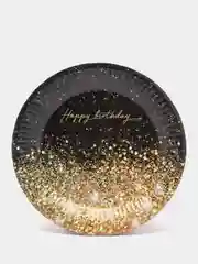 Шоколадный бумажная посуда "Happy Birthday", 250 мл, 10 штук