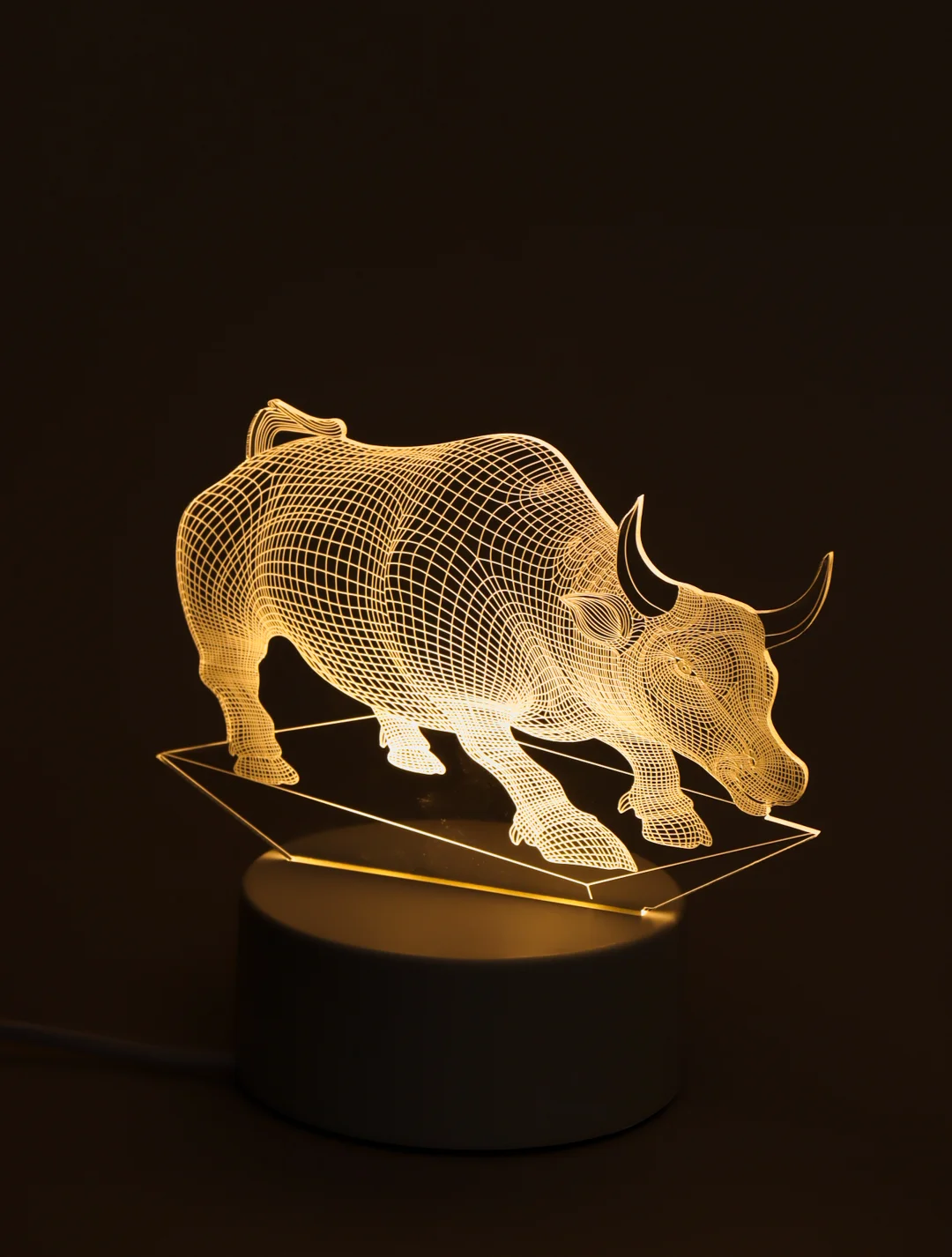 Кремовый ночник светодиодный LED, настольный, 3D