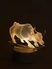 Кремовый ночник светодиодный LED, настольный, 3D