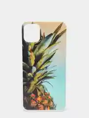 Бордовый чехол для iPhone 11, принт "Ананасы"
