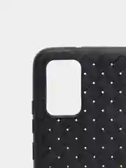 Темно-синий чехол Samsung Galaxy A02S, Самсунг Галакси А02с плетеный силиконовый