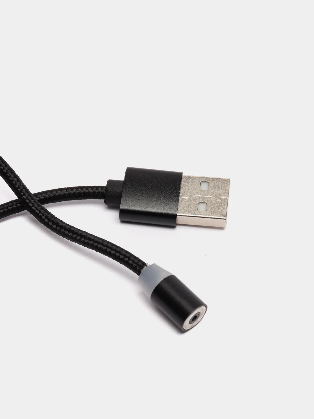Черный магнитный кабель для зарядки, коннекторы MicroUSB, Type-C, iPhone Lightning по отдельности