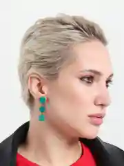Зеленый серьги из дерева ручной работы
