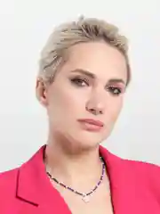 Синий чокер из бисера с подвеской "Знак зодиака"