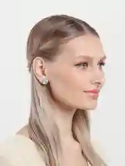 Серьги круглые с фианитами