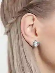 Серьги круглые с фианитами
