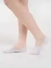 Белый следки женские, с силиконом, хлопок