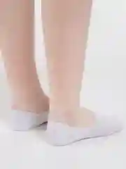 Белый следки женские, с силиконом, хлопок