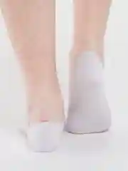 Белый следки женские, с силиконом, хлопок