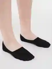 Черный следки женские, с силиконом, хлопок