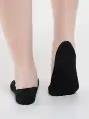 Черный следки женские, с силиконом, хлопок