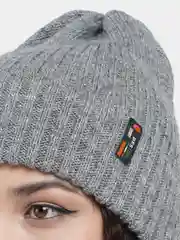 Серый шапка женская, с отворотом, весна-осень
