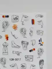 Желтый самоклеющиеся 3D стикеры для дизайна ногтей, слайдер для маникюра, наклейки для ногтей
