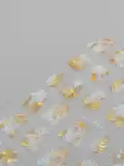 Золотой голографические 3d-наклейки для ногтей, самоклеящиеся