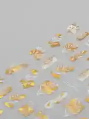 Желтый голографические 3d-наклейки для ногтей, самоклеящиеся