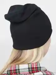 Черный шапка унисекс длинная