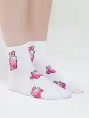 Белый носки женские, с принтом