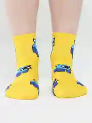 Желтый носки женские, с принтом