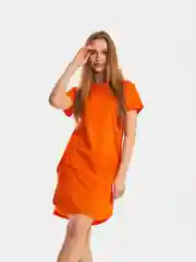 Оранжевый платье женское домашнее с капюшоном,  хлопок
