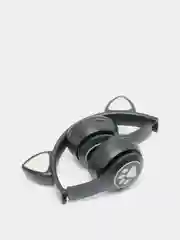 Черный беспроводные Bluetooth наушники с кошачьими светящимися ушами
