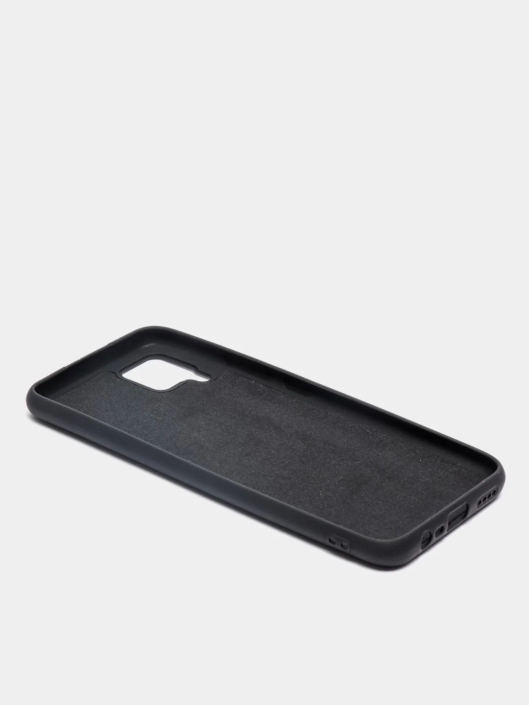 Черный чехол силиконовый для Realme C15 / C12, без отпечатка пальца, с бархатной подкладкой